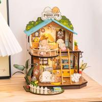 Robotime Rolife Villa de Cachorro Miniata Kit de Juego de Rompecabezas de Madera para Niños y Familia Decoración del Hogar DIY - details 9