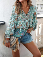 Camisa y blusa Floral rosa para mujer, Top suelto de manga larga, ropa de calle, atuendo de oficina, ropa femenina para mujer, otoño y primavera - details 7