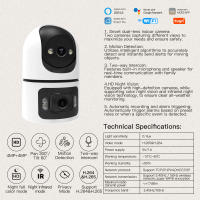 Cámara de vigilancia PTZ Tuya HD de 8MP con Wifi para exteriores, lente Dual de 4MP, pantalla Dual, IA, seguimiento automático, cámaras de protección de seguridad IP, vídeo CCTV - details 0