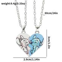 Collar de corazón de punto para pareja, color dorado y plateado, ángel y punto, estilo lindo, regalo para niña - details 0
