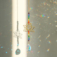 Adornos colgantes de cristal de loto, cadena colgante de atrapamoscas, decoración artesanal - details 1
