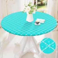 Olanli Redonda Mesa de comedor de cocina de boda marroquí impermeable y resistente al calor mantel de PVC de 60 pulgadas - details 19