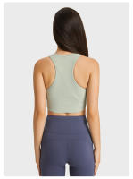 Sujetador deportivo de yoga para mujer SHINBENE con cuello alto y diseño de costilla para gimnasio y entrenamiento tipo Racerback con built in bra - details 8