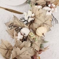 Enredadera artificial de hoja de arce de otoño de 190 cm, enredadera de calabaza de Halloween con bayas blancas realistas, plantas falsas de calabaza de plástico - details 9