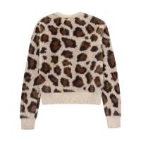 Cárdigan de punto con estampado animal para mujer, suéter único con cuello redondo, chaqueta con botones totalmente combinada, sin estampado, otoño e invierno - details 2
