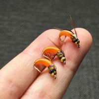 5/10 Uds moscas húmedas cebo pesca con mosca para lubina trucha Lucio salmón cabeza de latón Caddis Ninfa cebo de pesca hecho a mano señuelo de pesca de insectos artificiales - details 12