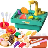 Fregadero de lavabo de cocina para niños, juguetes de Casa de juego de simulación, juego de rol, juego de cocina para el hogar, regalos para niños, 39/50stk - details 6