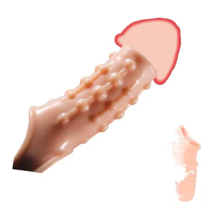 Empaque privado Anillo vibrador estimulador del punto G sexy Granulado para agrandamiento de la manga Juguetes para retrasar la eyaculación del clítoris para hombres Sex Shop - 1