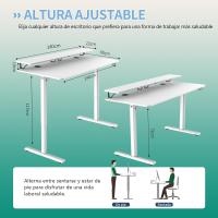 160x70cm Mesa Escritorio Elevable, Mesa Elevable Escritorio, Mesa Gaming Blanco, Secretaria Elevatoria, Memoria de Altura Ajustable, Adecuado para Estudiar, Trabajar, Juegos - details 14
