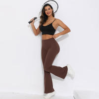 con V-ck Mujer, Pantalones, Ropa deportiva de gimnasio, Leggings de entrenamiento, Pantalones acampanados de pierna ancha para yoga - details 7
