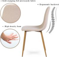 Juego de 4 sillas giratorias de ante para comedor con asiento acolchado, sillas de diseño para salón o cocina, con patas de metal negro, marrón - details 66