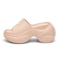 Zapatillas de mujer de suela gruesa para uso en exteriores de verano, sandalias negras de tacón alto recto de 9 cm de altura. - details 0