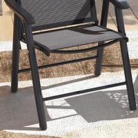 2 Sillas Camping Plegables Sillas Plegables Jardín Exterior Acolchadas en Malla con Marco Acero y Reposabrazos Carga 110 kg para Terraza Playa 58x64x94 cm Gris Oscuro - details 8