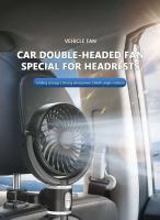SEAMETAL-reposacabezas de refrigeración, ventiladores de doble cabezal, rotación multiángulo, ventilador de aire enfriador ajustable de 3 velocidades para accesorios de coche - details 0