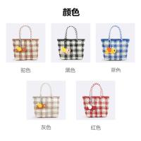 Bolso Tote de PVC Tejido 2024 Diseño Minimalista Neutro para Mujer Bolso de Playa Impermeable - details 3
