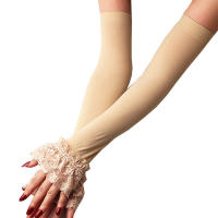 Guantes de Conducción de Manga Larga de Encaje de Seda de Hielo Protección de Brazo Deportiva y al Sol para Mujeres Par de Manos - details 3