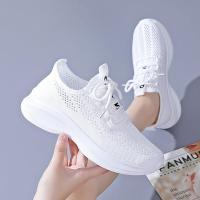 Zapatillas de malla para mujer, nuevas zapatillas casuales de verano con cordones tejidos - details 2