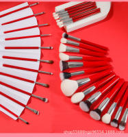Pinceles de maquillaje de alta calidad al por mayor 30 piezas, juego de maquillaje rojo grande, pelo de animal, pelo de cabra, cepillo - details 9
