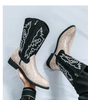 Botas vaqueras occidentales vintage bordadas altas clásicas Botas largas de moda para caballero - details 14