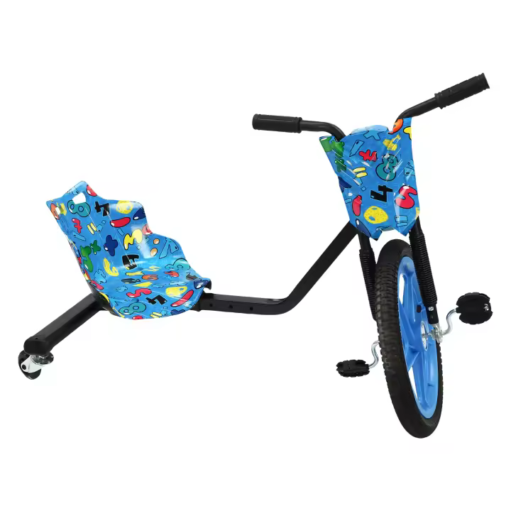 Pedal Go Kart para niños, coche de Pedal, seguridad y estabilidad, longitud ajustable, juguete retráctil para niños y niñas (azul) - 1