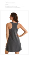 Nuevo estilo de camisón europeo y americano para comercio exterior transfronterizo, camisón de algodón con tirantes elásticos de talla grande, vestido sin mangas para mujer, se puede usar como ropa de casa - details 5