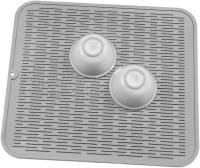 Alfombrilla de silicona para secar platos de varios usos, fácil de limpiar, ecológica, resistente al calor, para encimera de cocina o fregadero, forro para refrigerador o cajón gris XL 18 pulgadas x 16 pulgadas - details 6