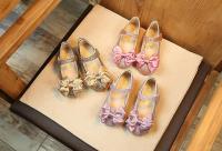Zapatos de cuero para niñas pequeñas, zapatos planos grandes con purpurina y nudo de lazo, zapatos de vestir ostentosos de princesa para fiesta de baile - details 3