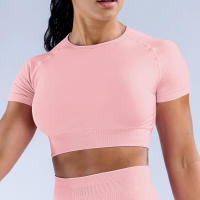 Impact Crop Top Camisetas y Tops de yoga para mujer Color sólido Ajuste ajustado Traje de fitness suave para mujer Top de yoga Gimnasio Correr Ciclismo Traje - details 4