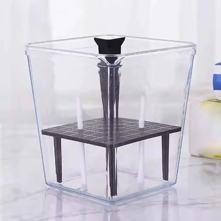 Maceta de flores transparente para jardín, maceta de plástico con autorriego, macetas transparentes para plantas de interior - 1
