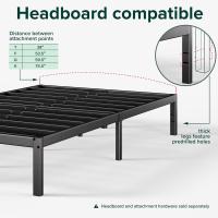 Cama 90 x 190 cm - 36 cm de altura con almacenamiento debajo de la cama - Marco de plataforma de metal - Negro - details 5