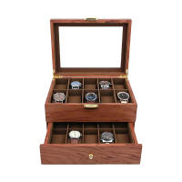 Caja de Reloj de Madera y Acrílico Transparente Almacenamiento de Joyería de Madera para 20 Relojes - details 3