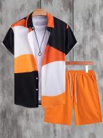 Camisa Casual de manga corta para hombres y pantalones cortos deportivos de verano a la moda callejera para hombres, pantalones cortos de entrenamiento al aire libre - details 0