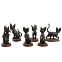 6pcs/set juguetes de acción de dibujos animados muñeca modelo conjunto gato negro juguetes regalo de cumpleaños de los niños micro paisaje ornamento decoración del hogar - details 4