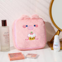 Bolso De Maquillaje Grande De Peluche Invierno Dibujos Animados Para Niñas Bolsa De Cosméticos Portátil Con Orejas De Conejo Bolsa De Lavado Y Estuche De Lápices - details 10