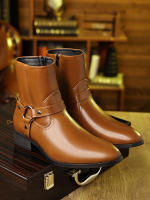Botas con cremallera lateral de punta retro británica - details 4