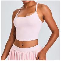 Chaleco de yoga crop top sujetador incorporado moda ropa deportiva transpirable - details 10