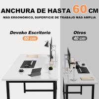 Escritorio pequeño para Ordenador, 100 x 50 x 73 cm Escritorio, Mesa de Oficina en casa, Escritorio para Ordenador portátil, Mesa de Diseño Industrial Blanco - details 10