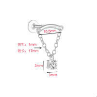 Arete de 2 piezas para mujer, Piercing de oreja de hélice Tragus Rook, mariposa, circonita, cartílago de oreja, Piercing de gota, Luna, aro de oreja, lóbulo, joyería - details 1