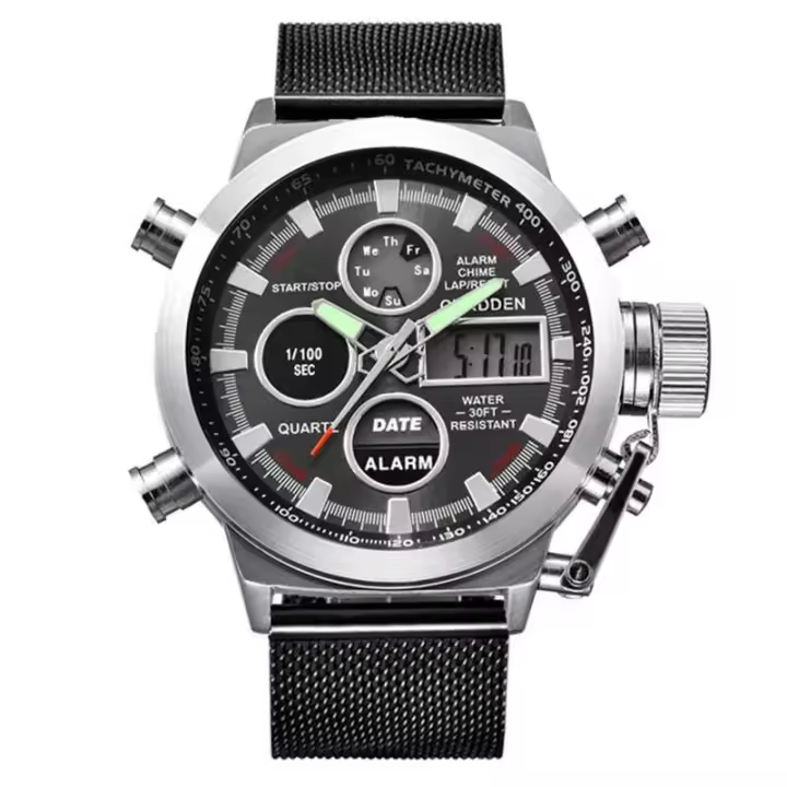 Reloj Digital de Lujo Curden Función Multifunción para Deportes Reloj de Acero Completo con LED - 1