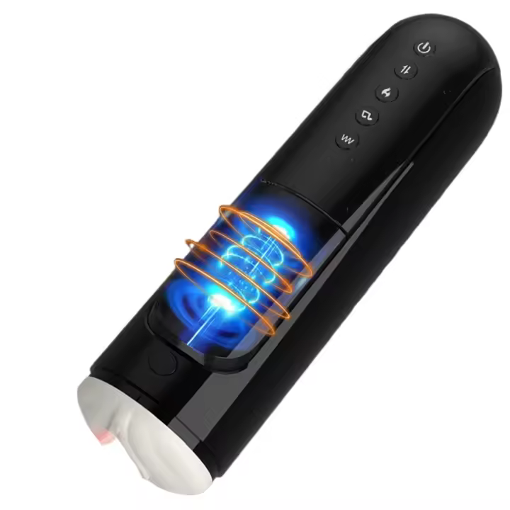 1 unidad de masturbador masculino automático, copa de masturbación para mamada con modos de empuje y vibración y modos de calefacción, Juguetes sexuales para hombre con vagina de bolsillo - 1