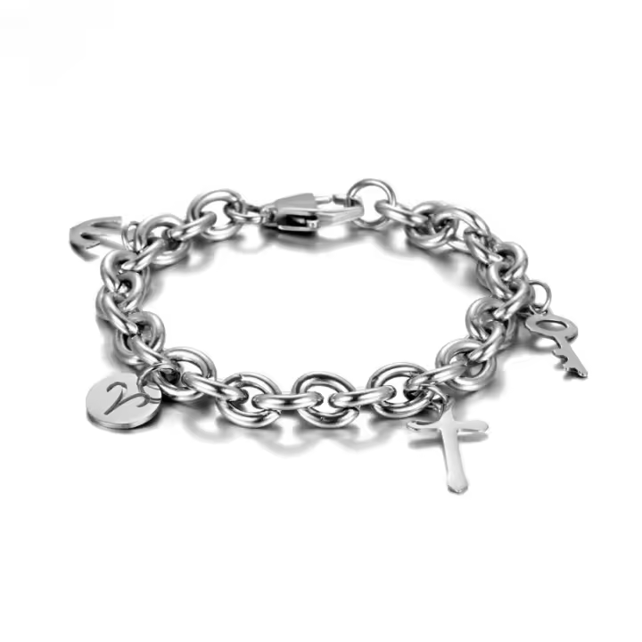 Pulsera de Titanio para Hombres Diseño de Nicho Grueso Complemento de Callejero para Hombres y Mujeres Accesorios de Par - 1