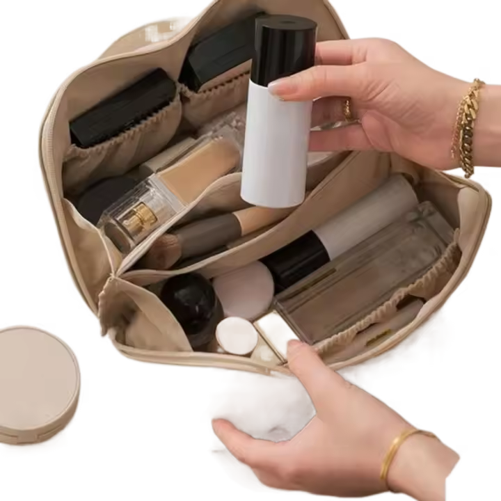 Organizador de artículos de tocador de gran capacidad, bolsa de cosméticos multifunción, estuche de almacenamiento, bolsa de maquillaje, organizador de viaje - 1