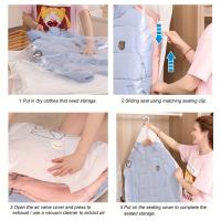 6 bolsas de almacenamiento al vacío para colgar, bolsas selladas al vacío para ahorrar espacio, bolsas de almacenamiento de tamaño largo extra gruesas, adecuadas para almacenamiento en armario, trajes, vestidos, bolsas de almacenamiento al vacío para colg - details 6