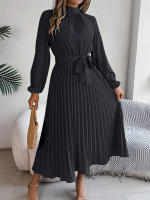 Verano para mujer, elegantes vestidos plisados. ​ ​ de manga larga con encaje y volantes en estilo - details 26