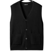 Suéter Tejido Grande Para Hombres Cardigan Chaleco Otoño Invierno Suéter Grueso Suelto Estilo Casual Cuello En V Sin Mangas - details 8
