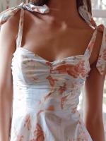 Vestido largo bohemio de verano con tirantes finos, estampado floral, para mujer - details 4