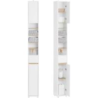 Mueble de Baño de Alto Estante Estanterías con 2 Puertas y Cajón Blanco Tamaño 20x20x180cm - details 47