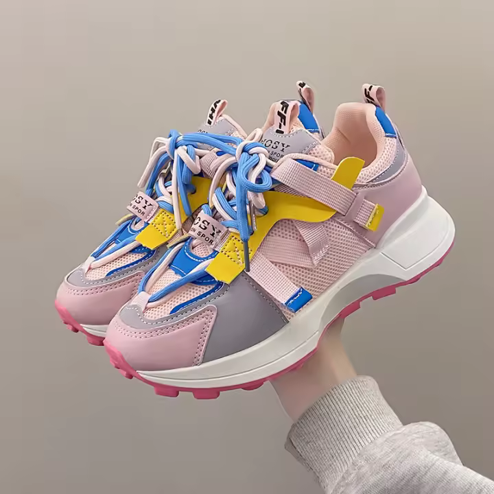 Papá zapatos estudiante zapatillas de deporte nuevos zapatos de malla transpirable zapatos de suela blanda de moda versátil zapatos de mujer - 1