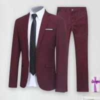 Conjunto de Traje de Primavera para Hombres Chaqueta de Pantalón de Color Sólido Talla Grande - details 5