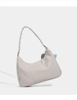 Bolso de mujer primavera casual simple, bolso de axila nicho color sólido, bolso de mano perezoso versátil de tela de nylon. - details 8